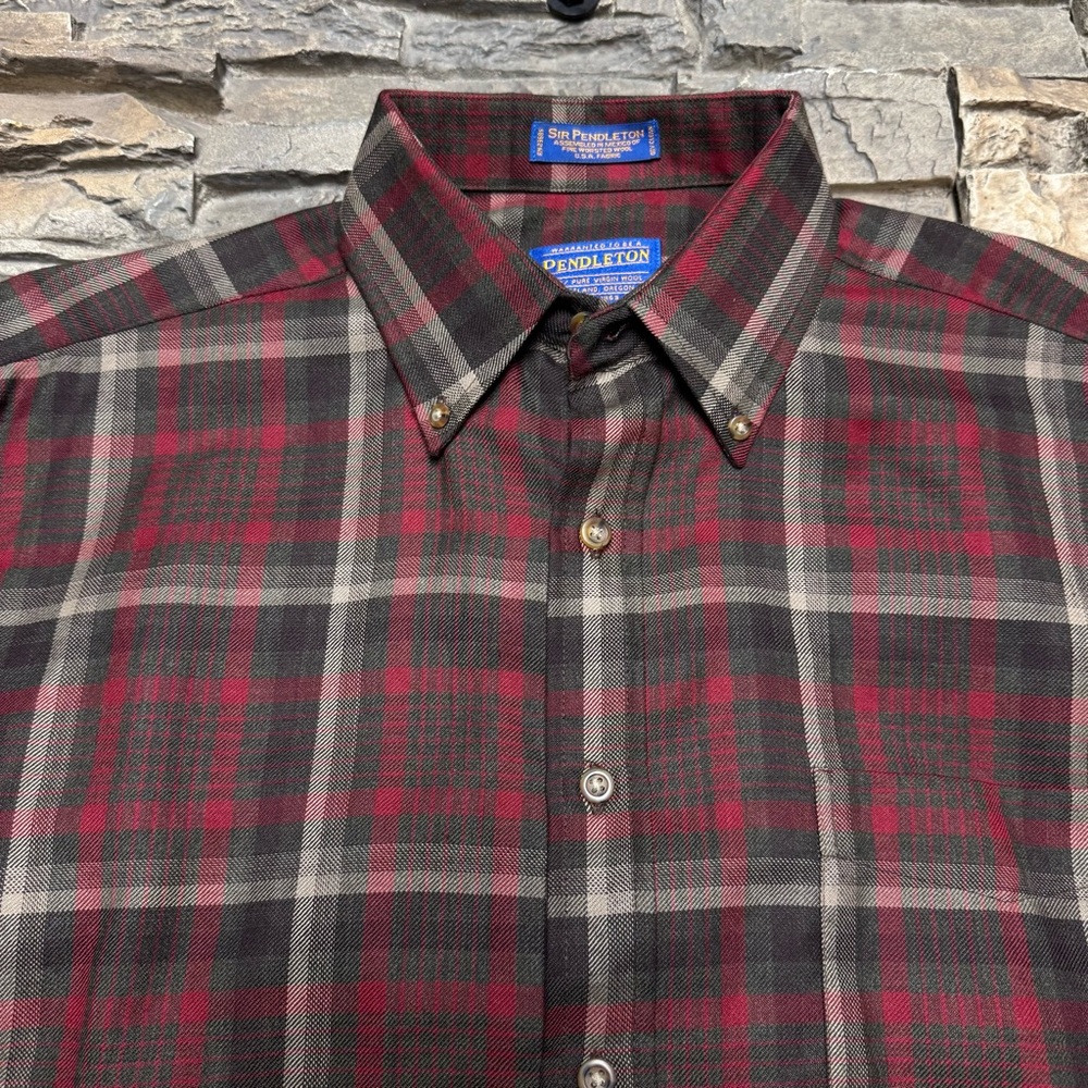 Sir Pendleton Button Down Shirt Men Medium 100% W… - image 2